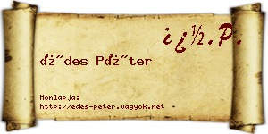Édes Péter névjegykártya