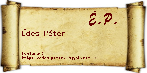 Édes Péter névjegykártya